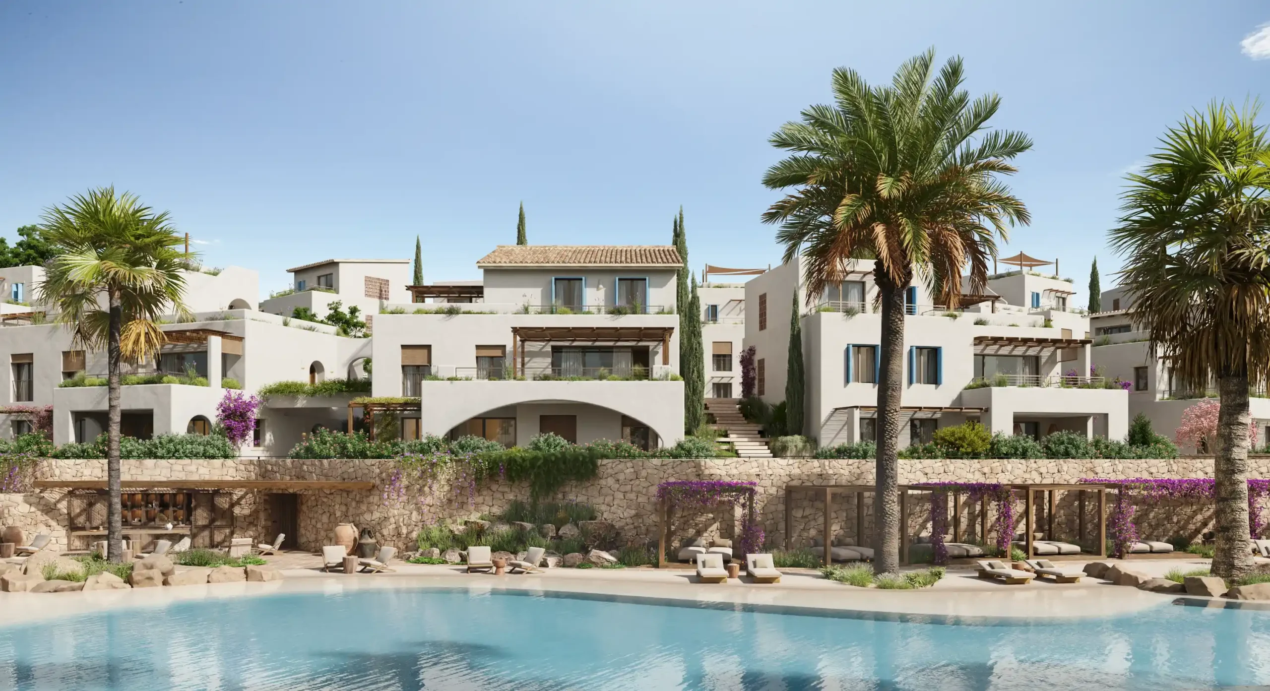 Pisos de obra nueva estilo mediterráneo con terrazas y piscina en Oropesa